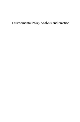 Environmental Policy Analysis and Practice