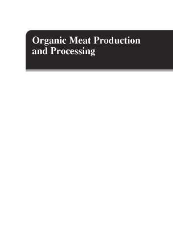 Organic Meat Production and Processing