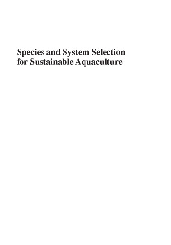 Species and System Selection for Sustainable Aquaculture