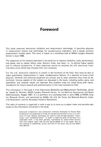 Electronics Reliability and Measurement Technology. Nondestructive Evaluation