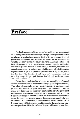 Sol-Gel Silica. Properties, Processing and Technology Transfer