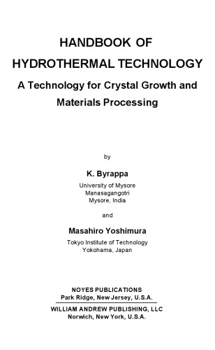 Handbook of Hydrothermal Technology