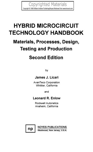 Hybrid Microcircuit Technology Handbook