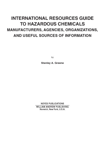 International Resources Guide to Hazardous Chemicals