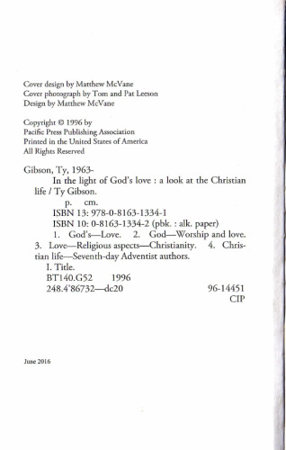 In the Light of God's Love: a look at the Christian life