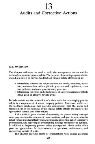 Plant Guidelines for Technical Management of Chemical Process Safety