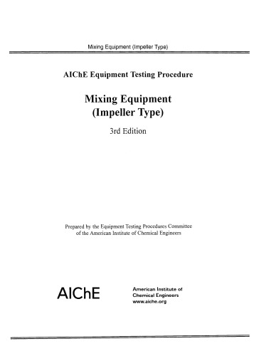 Mixing Equipment (Impeller Type), Third Edition
