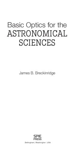 Basic optics for the astronomical sciences