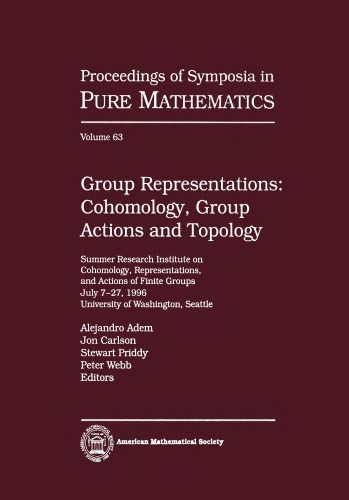 Group Representations: Cohomology, Group Actions and Topology