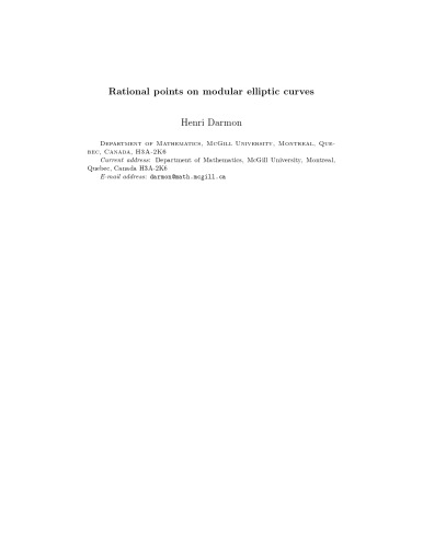 Rational Points on Modular Elliptic Curves