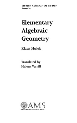 Elementary algebraic geometry