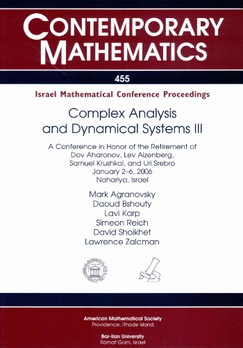 Complex Analysis and Dynamical Systems III