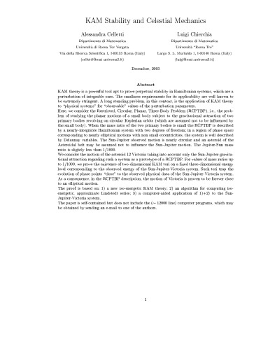 KAM stability and celestial mechanics