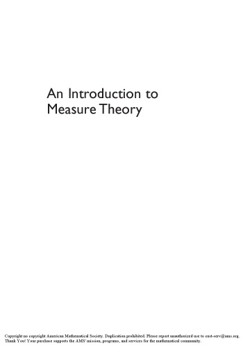 An Introduction to Measure Theory