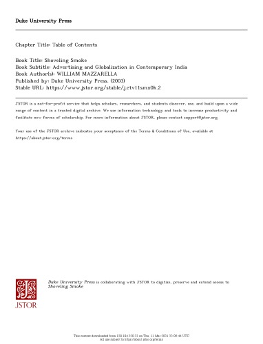 Shoveling smoke : advertising and globalization in contemporary India
