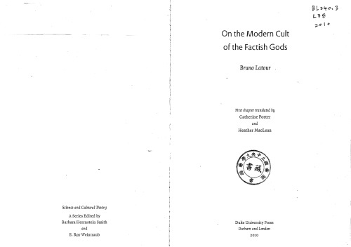 On the Modern Cult of the Factish Gods