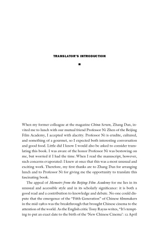 Memoirs from the Beijing Film Academy: The Genesis of China’s Fifth Generation
