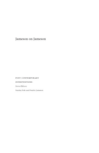 Jameson on Jameson: Conversations on Cultural Marxism