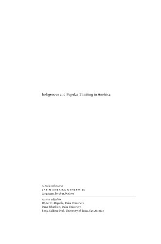 Indigenous and Popular Thinking in América