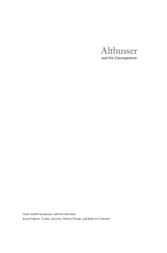 Althusser and His Contemporaries: Philosophy's Perpetual War