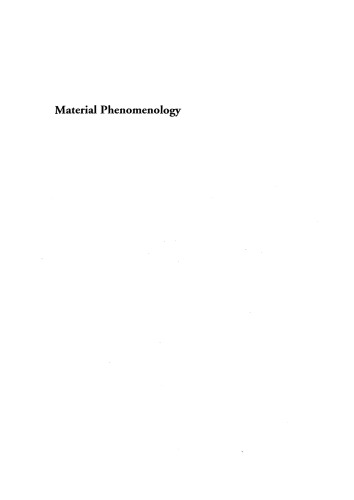 Material Phenomenology