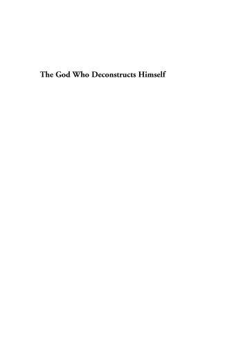 The God who deconstructs himself : sovereignty and subjectivity between Freud, Bataille, and Derrida