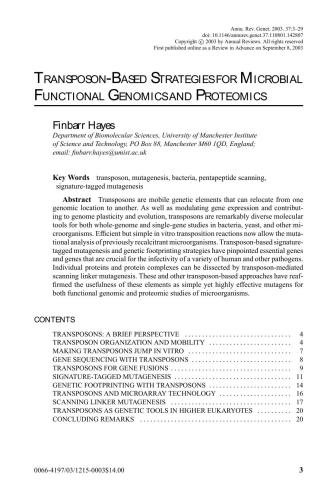 Annual Review of Genetics, 2003