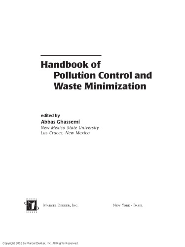 Handbook Of Pollution Control And Waste Minimization