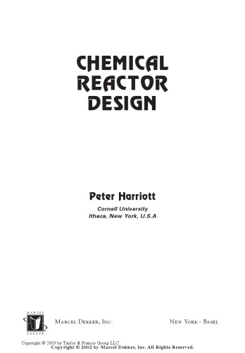 Chemical Reactor Design