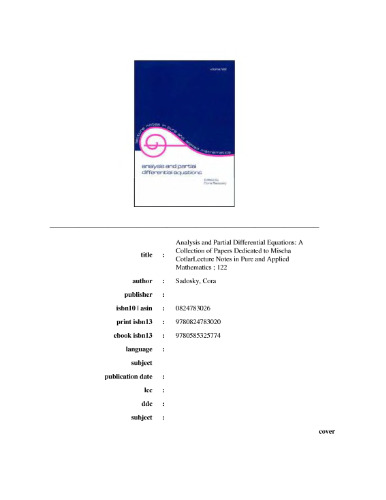 Analysis and partial differential equations. Dedicated to Mischa Cotlar