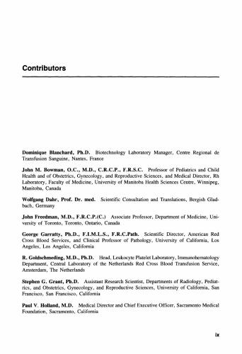Immunobiology of Transfusion Medicine