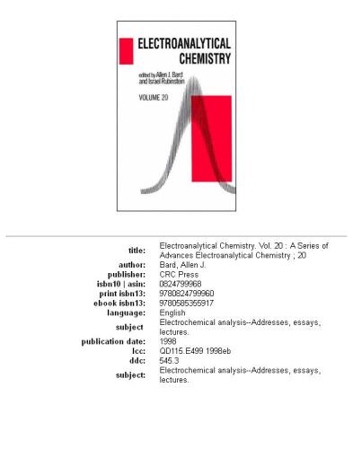 Electroanalytical Chemistry: Volume 20 (Electroanalytical Chemistry: a Series of Advances)