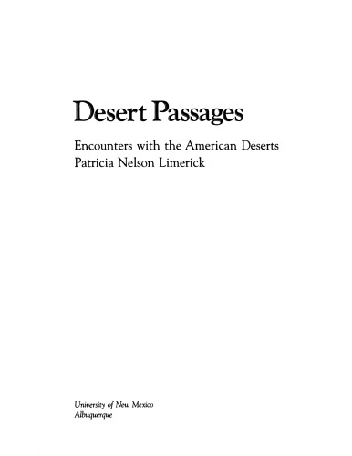 Desert passages: encounters with the American deserts