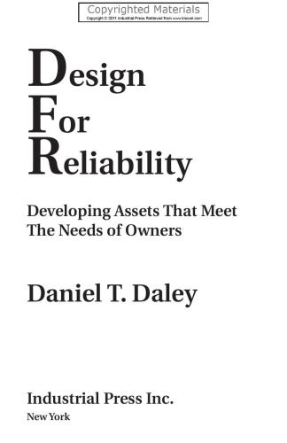 Design for reliability : developing assets that meet the needs of owners