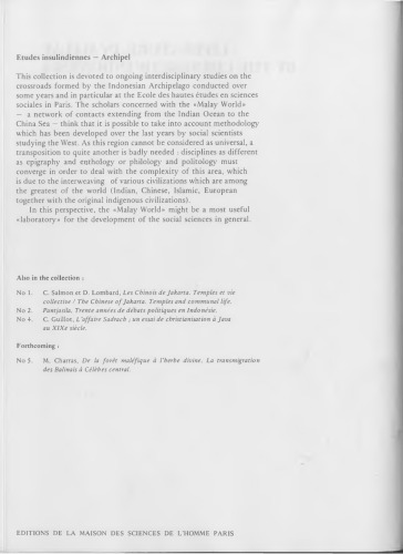 Literature in Malay by the Chinese of Indonesia: a provisional annotated bibliography