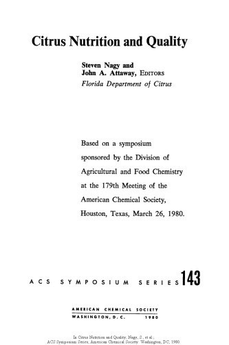 Citrus Nutrition and Quality