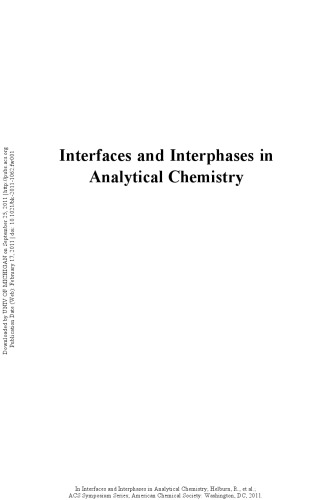 Interfaces and Interphases in Analytical Chemistry