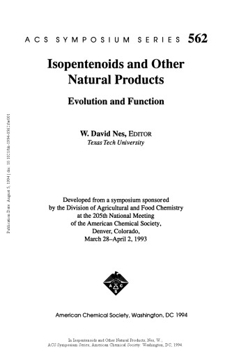 Isopentenoids and Other Natural Products. Evolution and Function