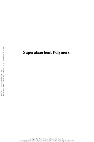 Superabsorbent Polymers. Science and Technology