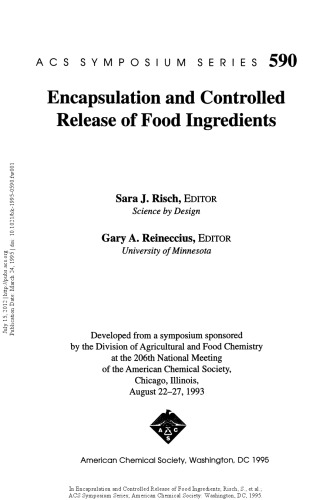 Encapsulation and Controlled Release of Food Ingredients