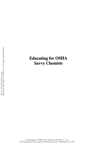 Educating for OSHA Savvy Chemists
