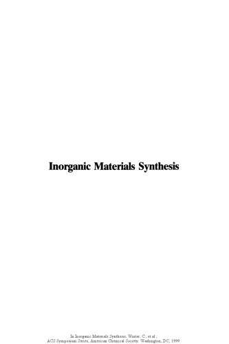 Inorganic Materials Synthesis. New Directions for Advanced Materials