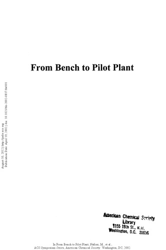 From Bench to Pilot Plant. Process Research in the Pharmaceutical Industry