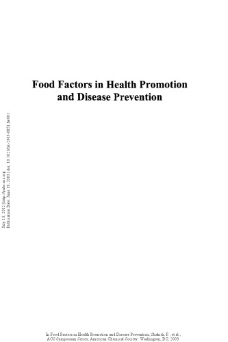 Food Factors in Health Promotion and Disease Prevention