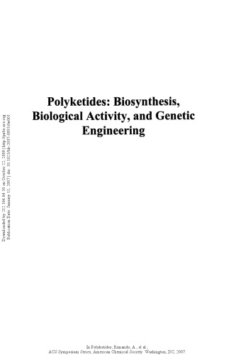Polyketides. Biosynthesis, Biological Activity, and Genetic Engineering