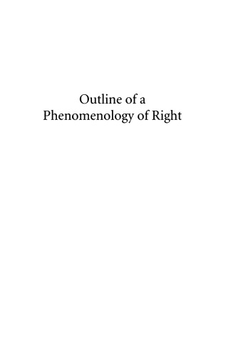 Outline of a Phenomenology of Right