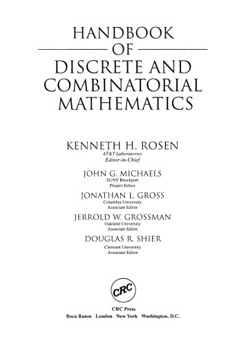 Handbook of discrete and combinatorial mathematics