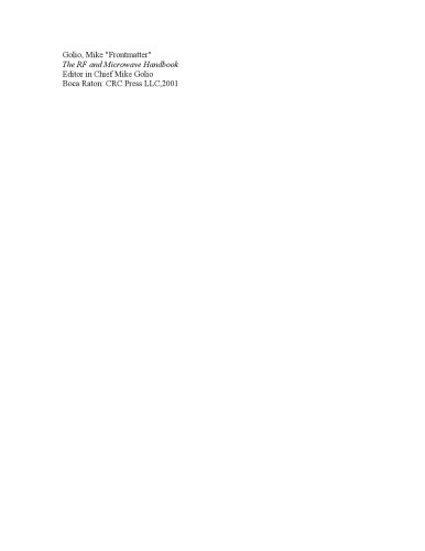 The RF and microwave handbook