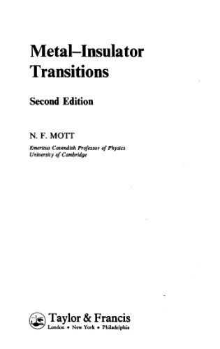 Metal-Insulator Transitions