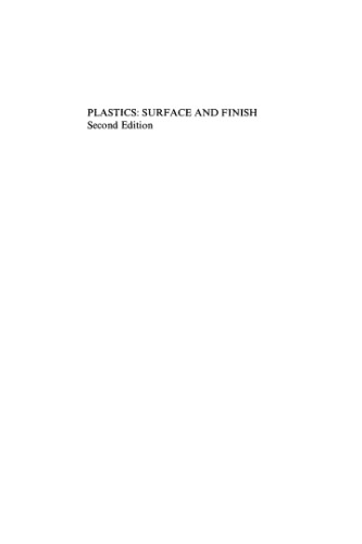 Plastics: Surface And Finish